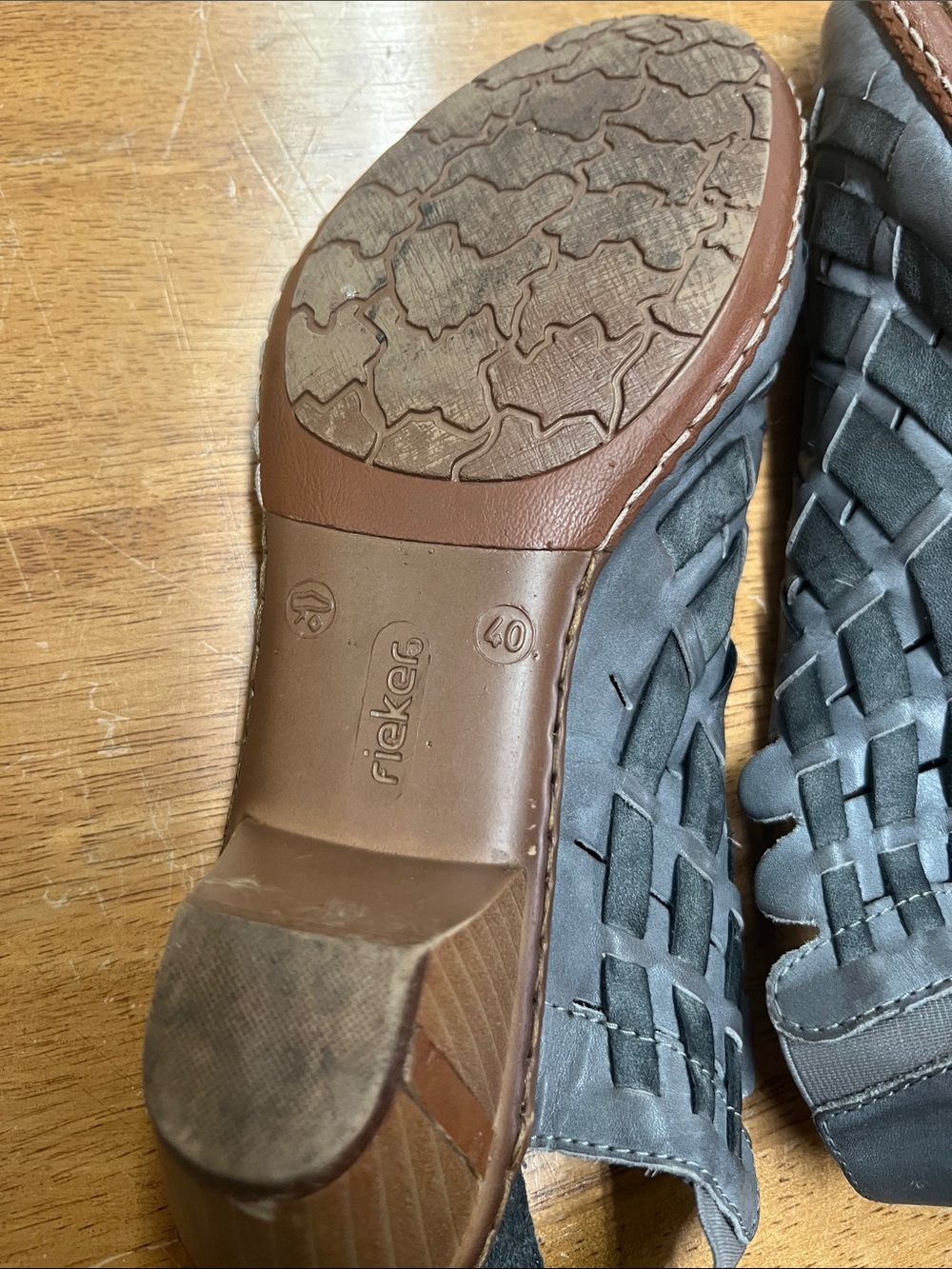 Rieker Charcoal Woven Slingback Sandals - Picture 9 of 16